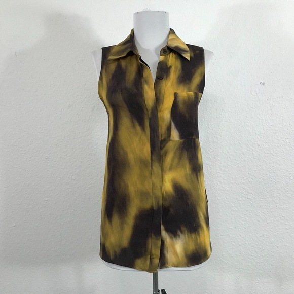 Alice + Olivia Blouse Size XS Silk Blend Multicolor Sleeveless Open Back - Picture 1 of 9